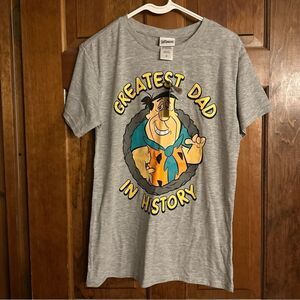 Flintstones T-Shirt Mens Size Medium “Greatest Dad In History” Grey New
